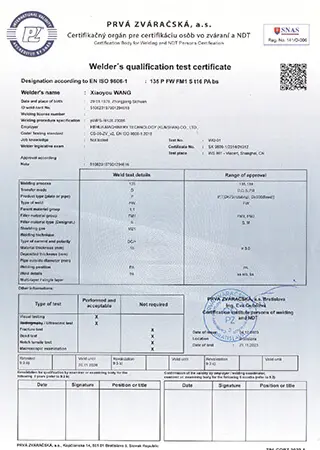 Certificado soldador