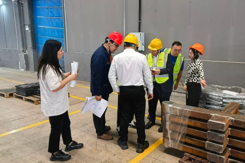 Representantes da TESMEC visitam a fábrica de Hehua para revisar a produção e a gestão ambiental